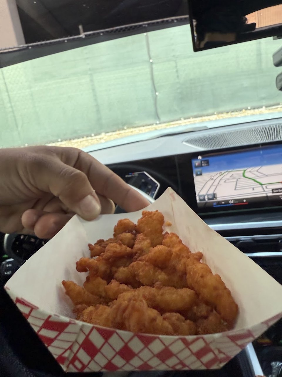 Printed menu with fish, shrimp, and chicken combos.